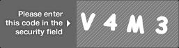 captcha code for visual authentication  letter V number 4 letter M number 3