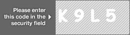 captcha code for visual authentication  letter K number 9 letter L number 5