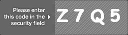captcha code for visual authentication  letter Z number 7 letter Q number 5