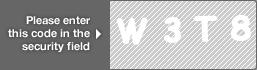 captcha code for visual authentication  letter W number 3 letter T number 8