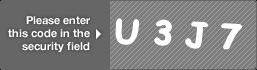 captcha code for visual authentication  letter U number 3 letter J number 7
